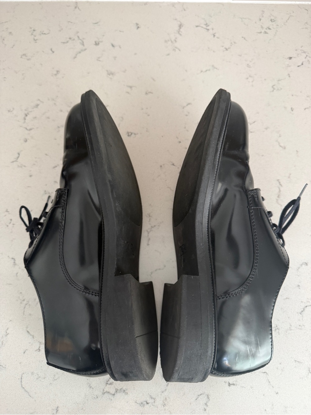 Zara Black Leather Derby Shoes - Lace-Up Oxfords - Picture 8 of 11